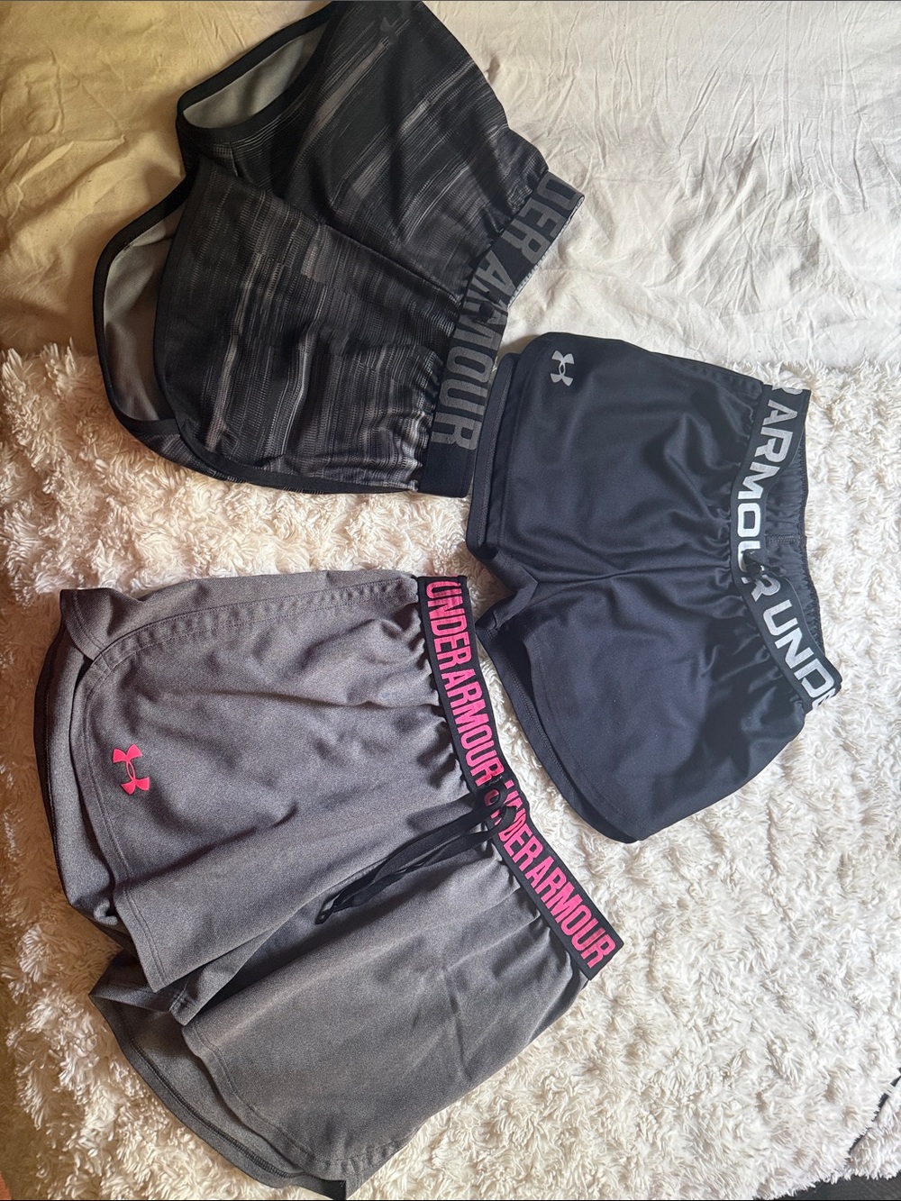 Under Armour Women’s Black and Gray Athletic Shorts Trio